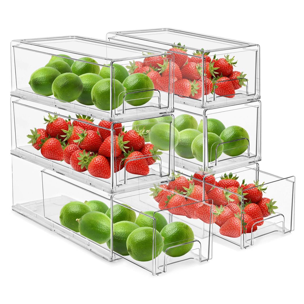Sorbus Clear Stackable Pull Out Refrigerator Organizer Bins - for Kitchen, Refrigerator, Freezer, Organization and Storage